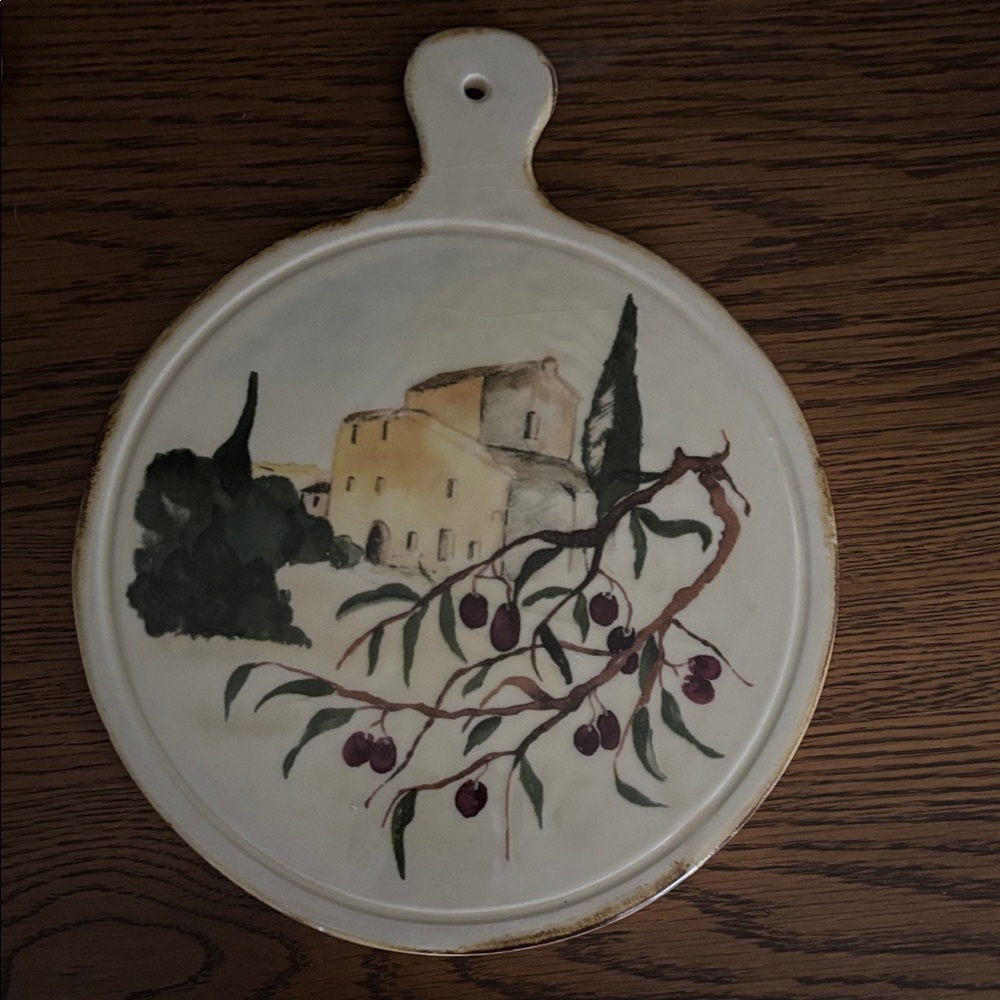 Sur La Table Tray Ceramic with Olive Motif